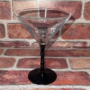 Pre-Owned Collectible Fris Vodka Martini Glass Black Zig Zag Stem